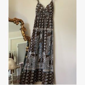 90s Vintage She’s Cool Paisley Print Maxi Dress
